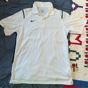 Nike White Dri-FIT Polo with Black Trim